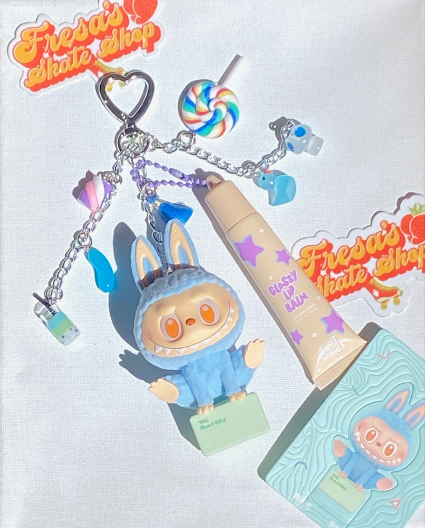 LIPGLOSS LAZY YOGA SHOW OFF KEYCHAIN OR BAG CHARM – Fresa's Skate Shop