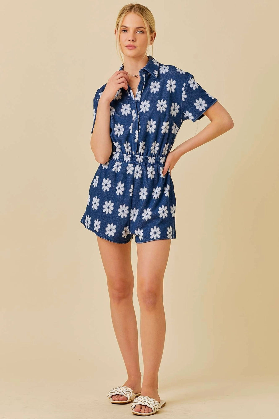 FLOWER ROMPER BLUE