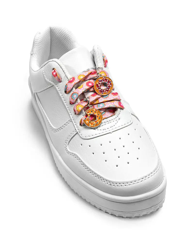 SHOE/ROLLER SKATE LACES AND CHARMS-DONUT