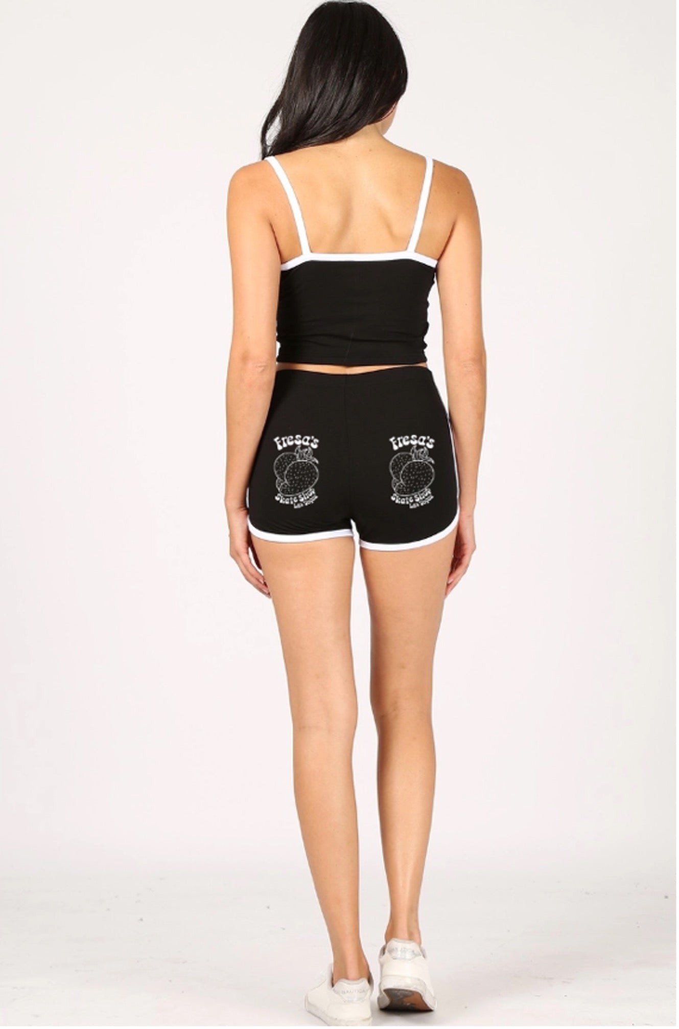 FRESA'S CROP CAMI & BOOTY SHORTS SET BLACK