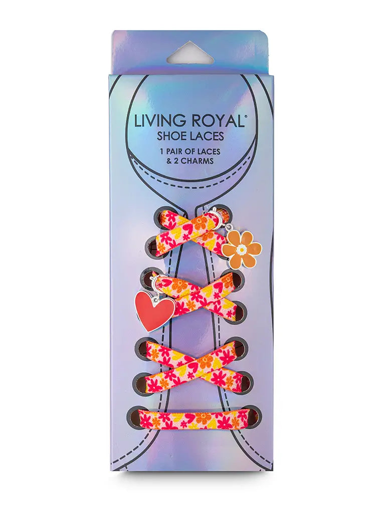 SHOE/ROLLER SKATE LACES AND CHARMS-HEART, FLOWER