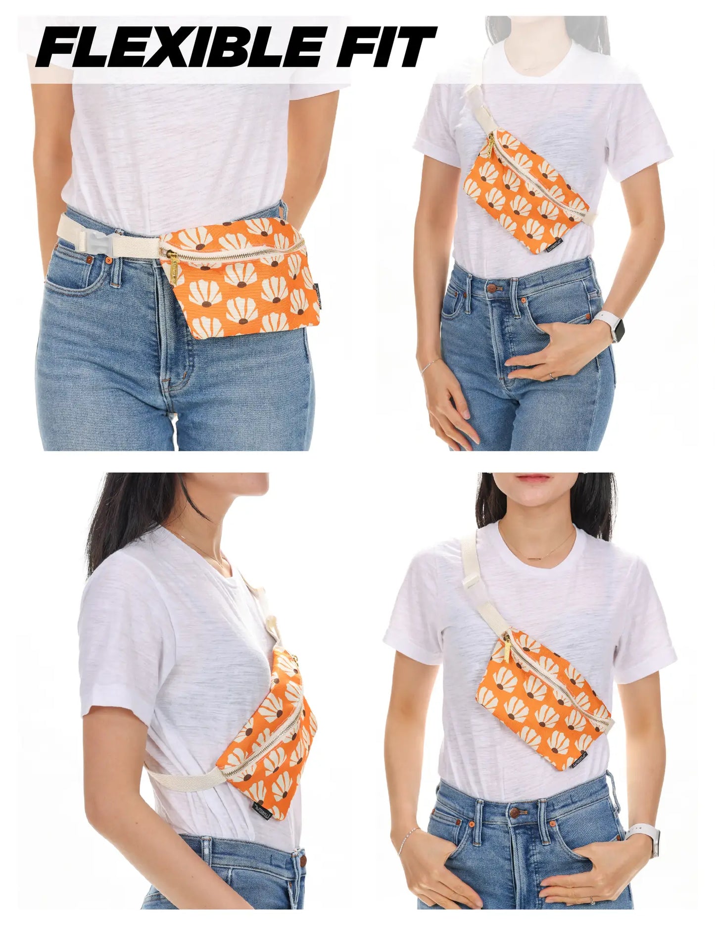 70'S INSPIRED FANNY PACK -ORANGE SHELLS