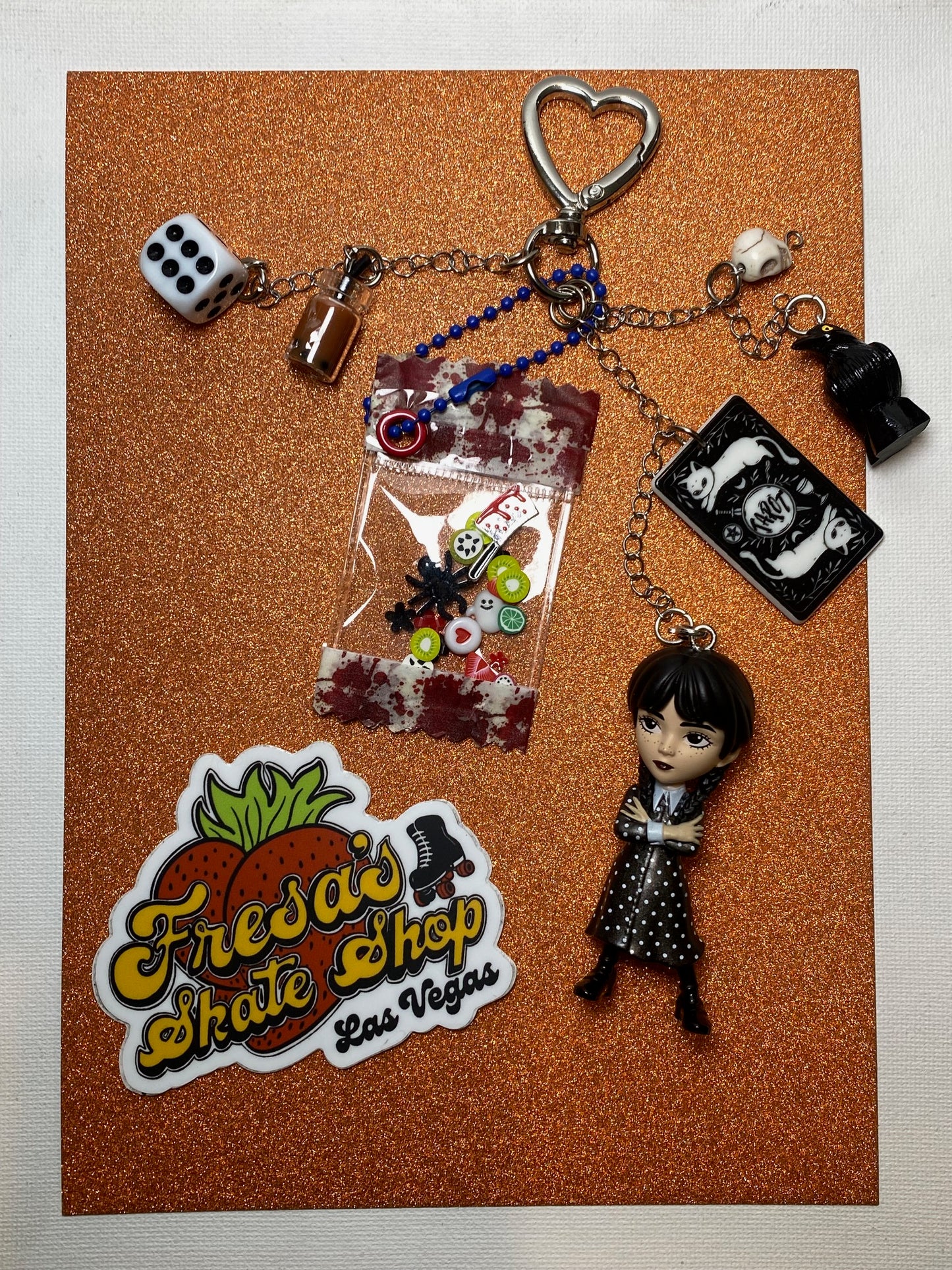 WEDNESDAY KEYCHAIN OR BAG CHARM TAROT 1