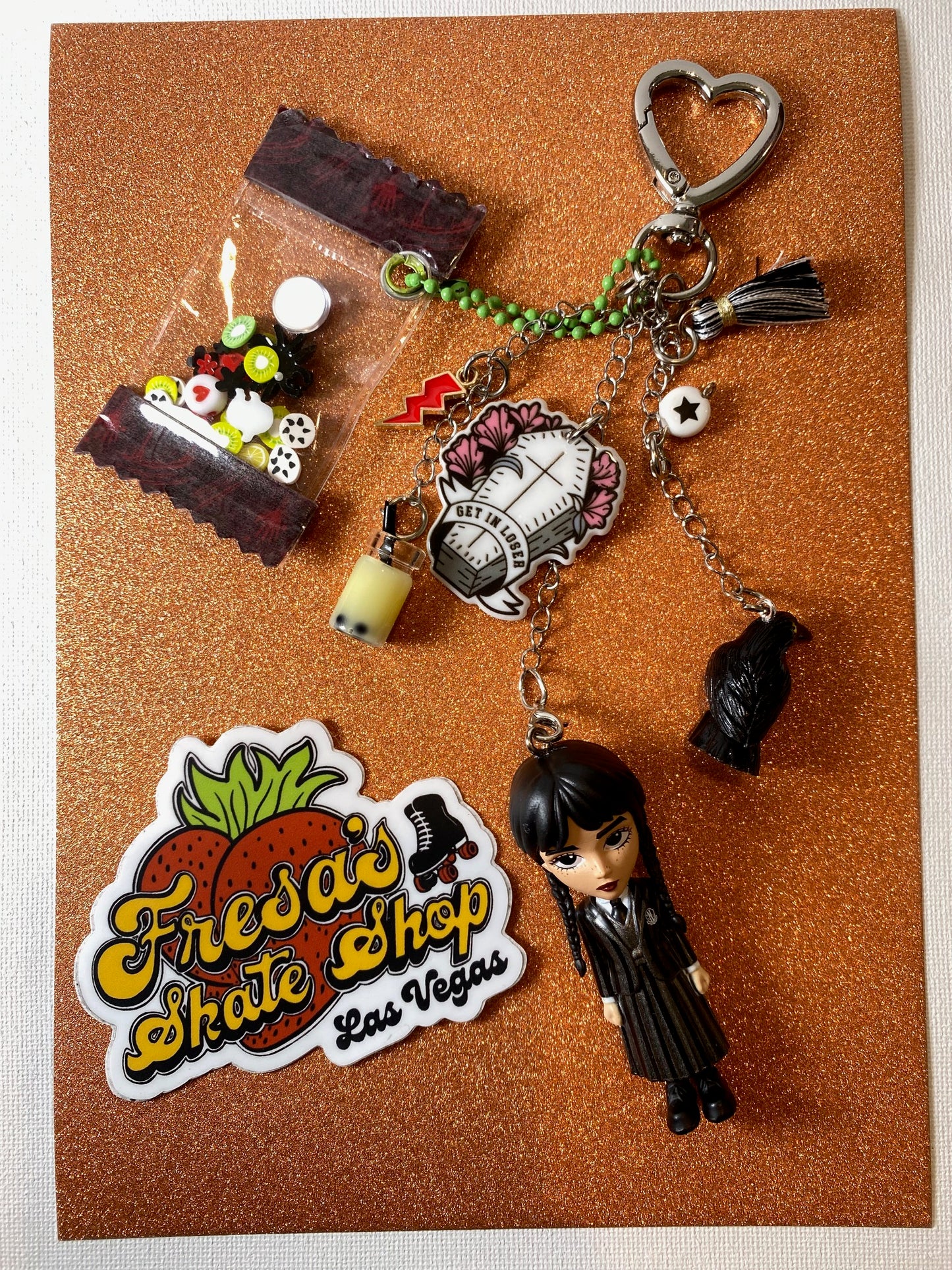 WEDNESDAY KEYCHAIN OR BAG CHARM COFFIN