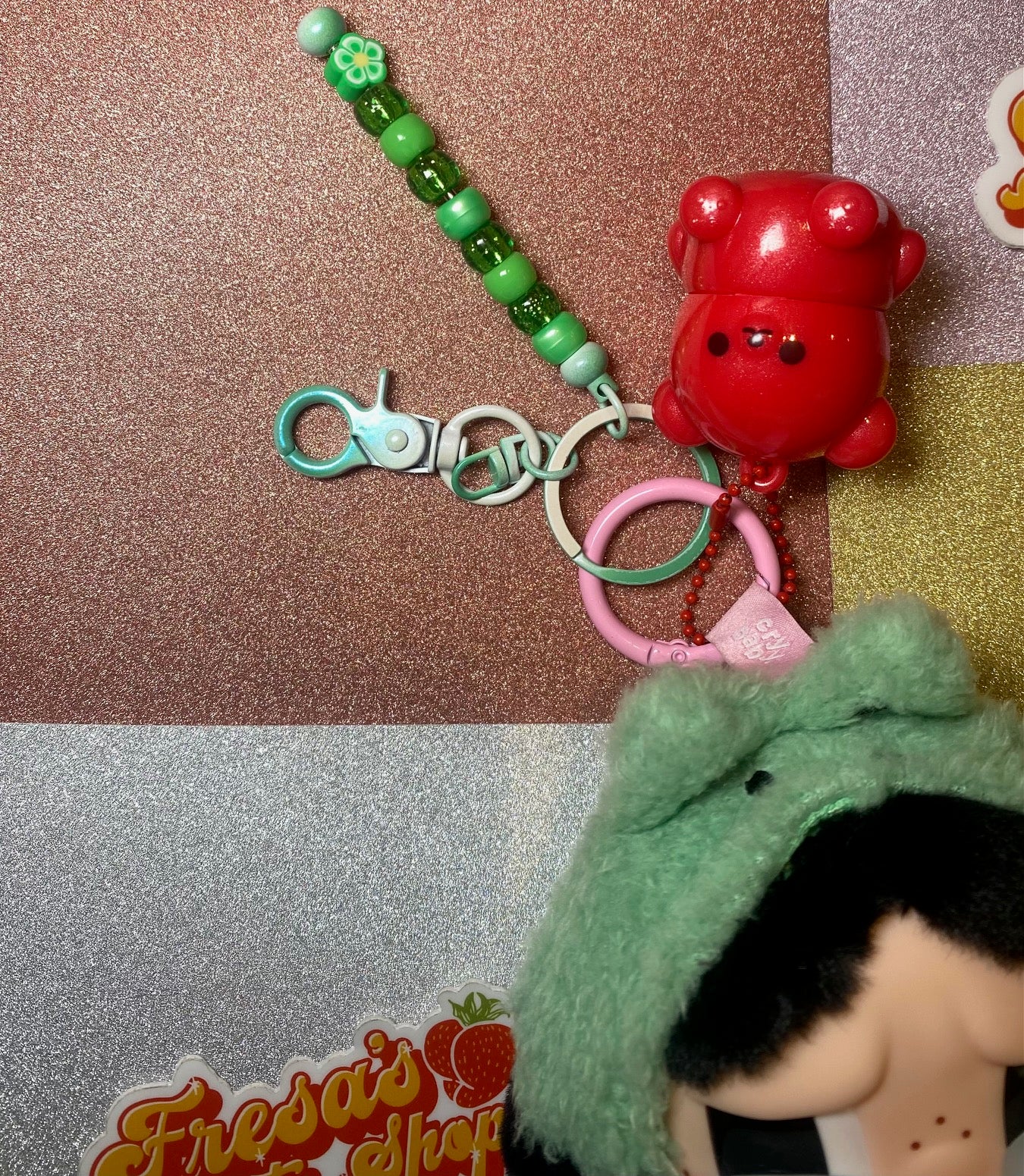 KEYCHAIN/BAG CHARM CRYBABY PLUSH W/LIPGLOSS