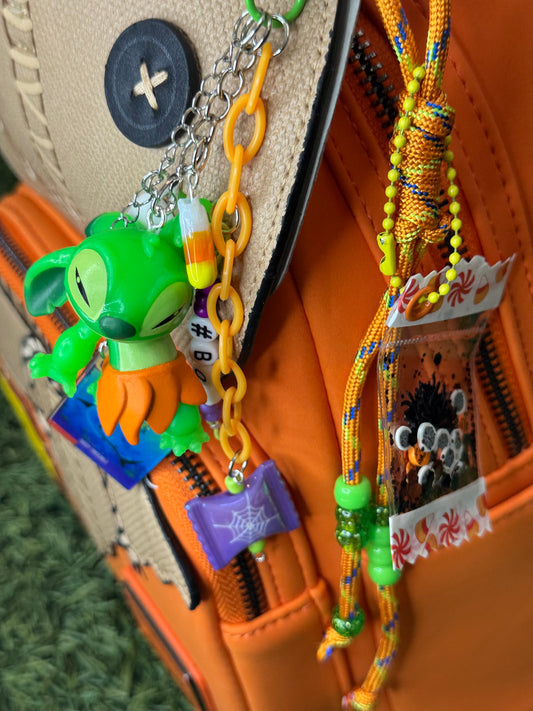 LLILO & STICH GREEN KEYCHAIN OR BAG CHARM