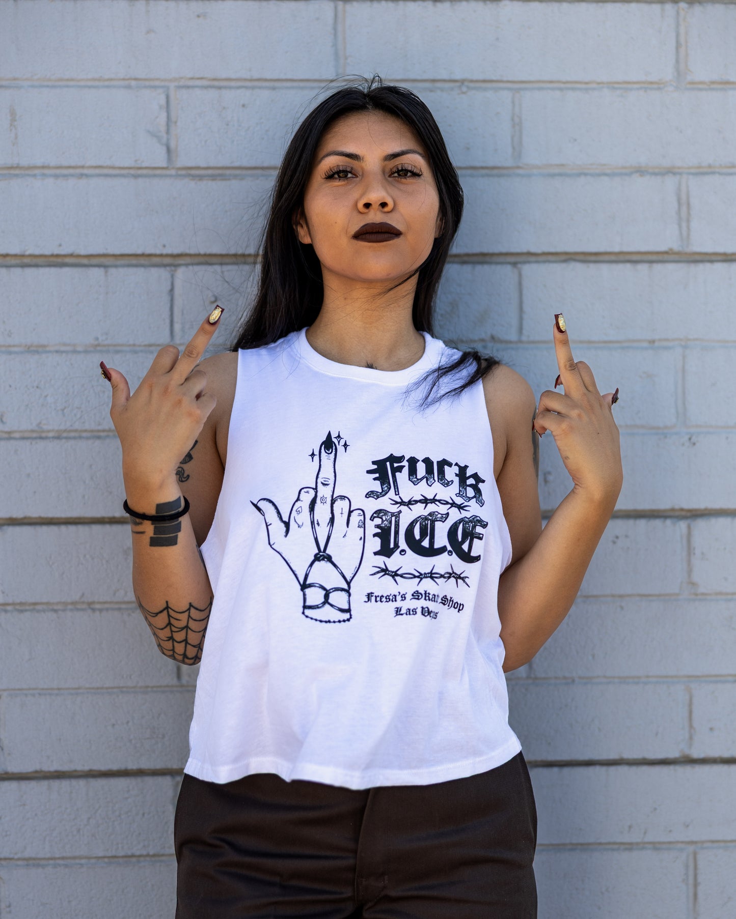 F- I.C.E SLEEVELES RACERBACK TANK