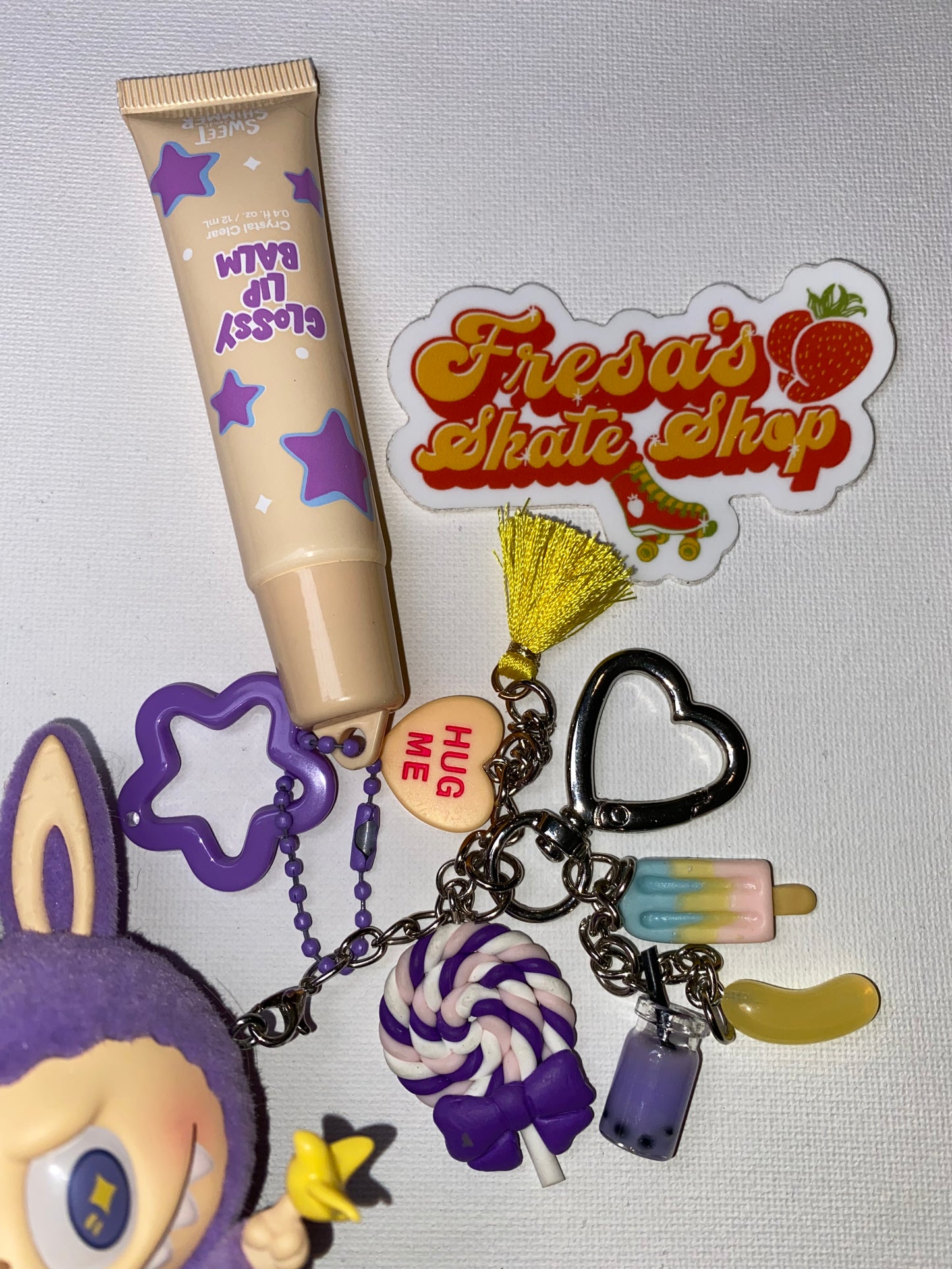 LIPGLOSS KEYCHAIN LAZY YOGA LITTLE BIRD
