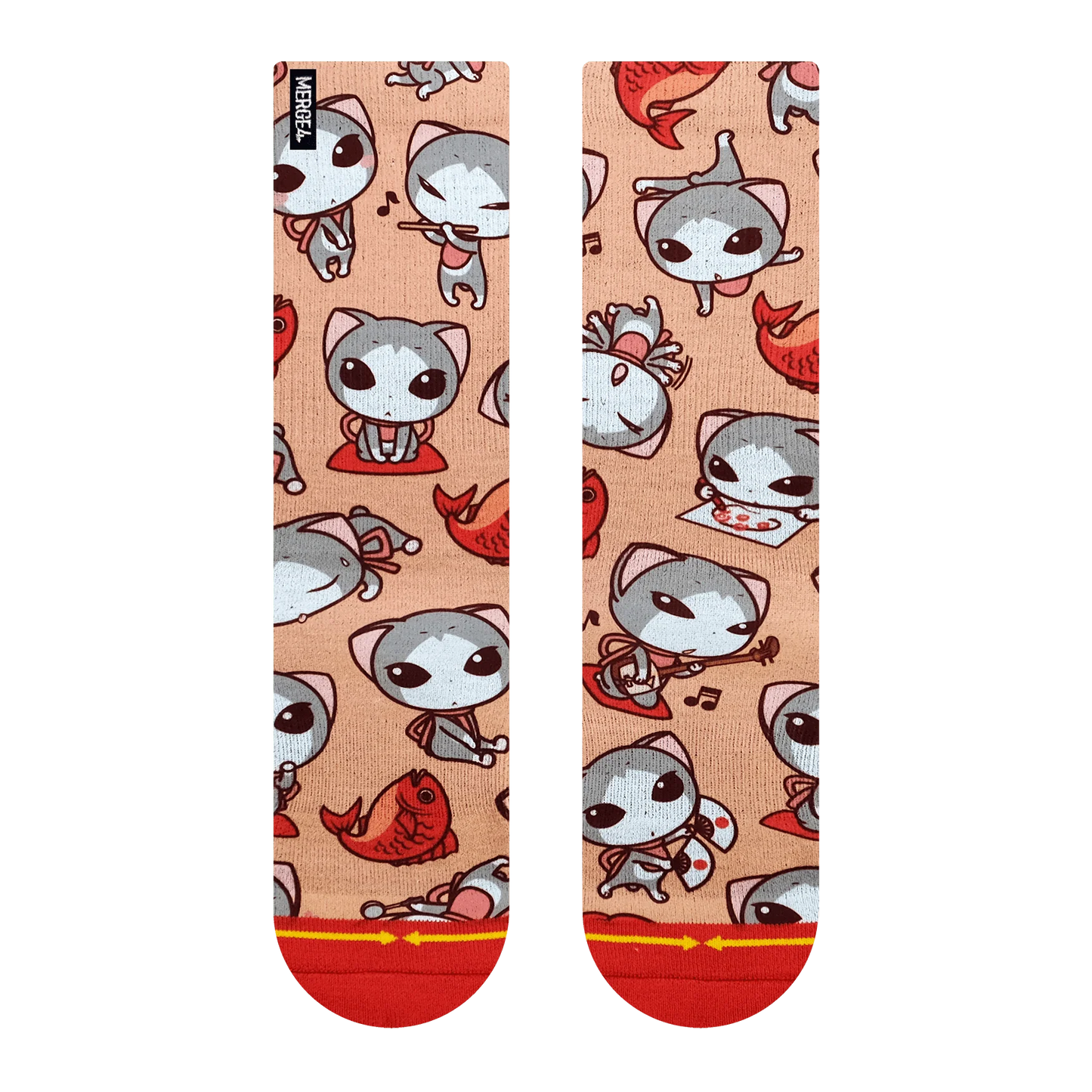 CUTE KITTIES CREW SOCKS WITH ART BY RYO TANIGUCHI