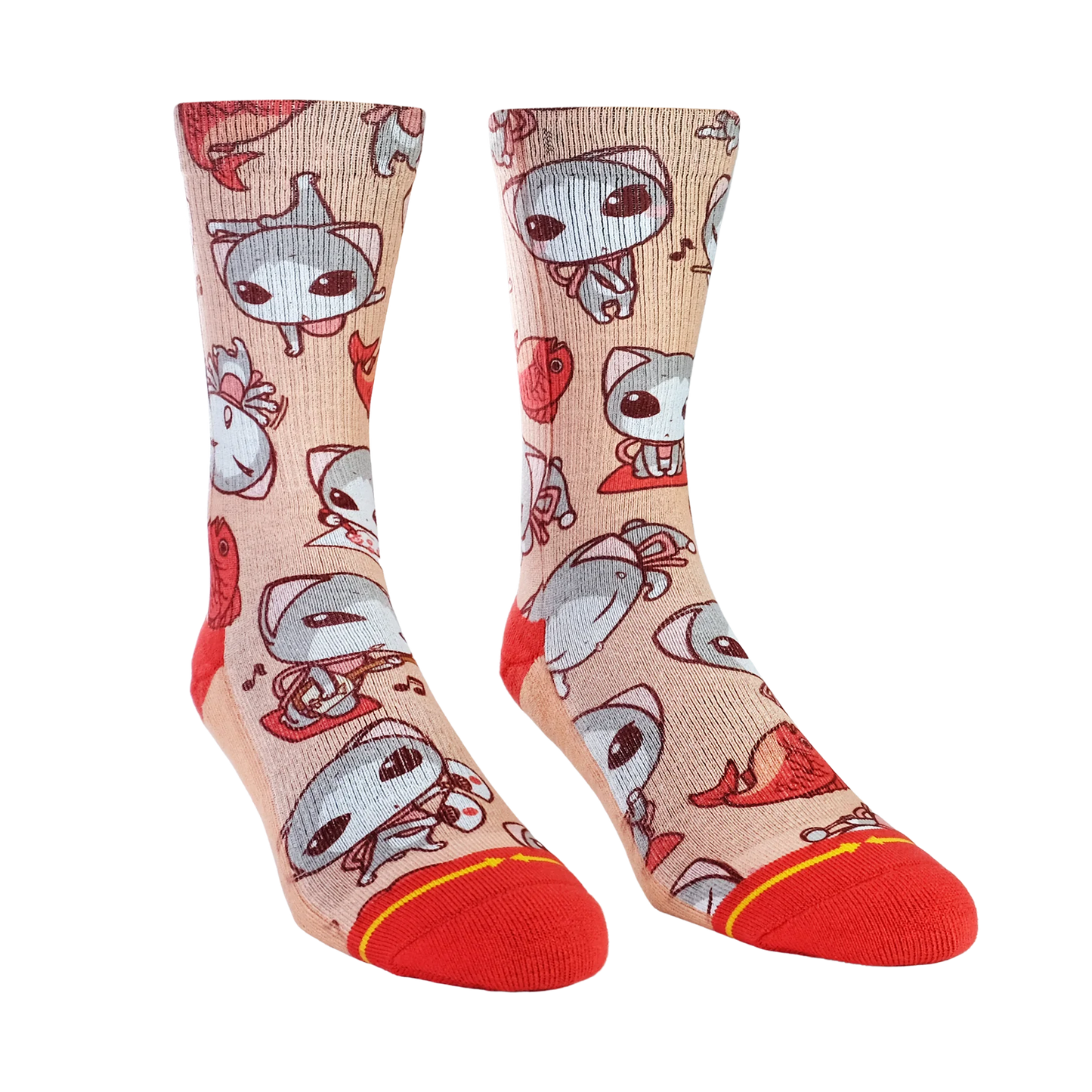 CUTE KITTIES CREW SOCKS WITH ART BY RYO TANIGUCHI