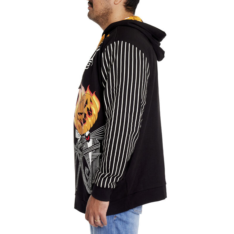 LOUNGEFLY NIGHTMARE BEFORE CHRISTMAS PUMPKIN HOODIE BLACK
