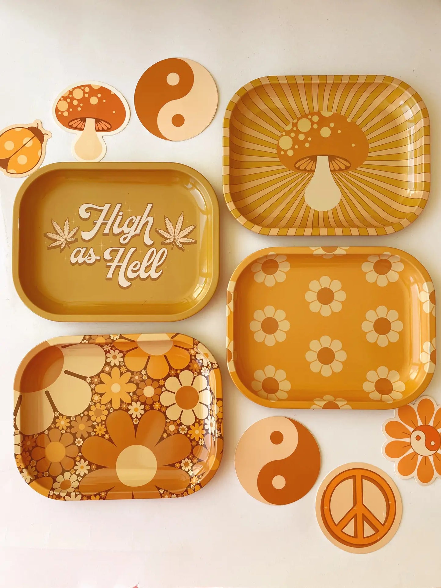 HIGH AS HELL METAL ROLLING TRAYS