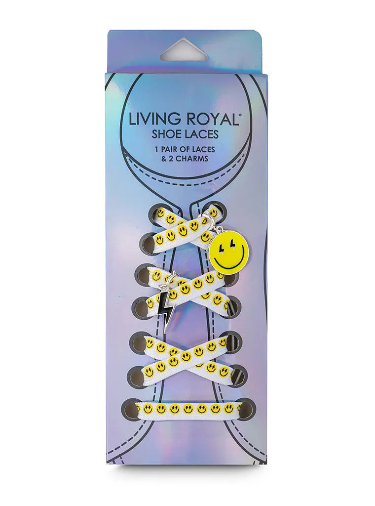SHOE/SKATE LACES AND CHARM-BOLT HAPPY FACE