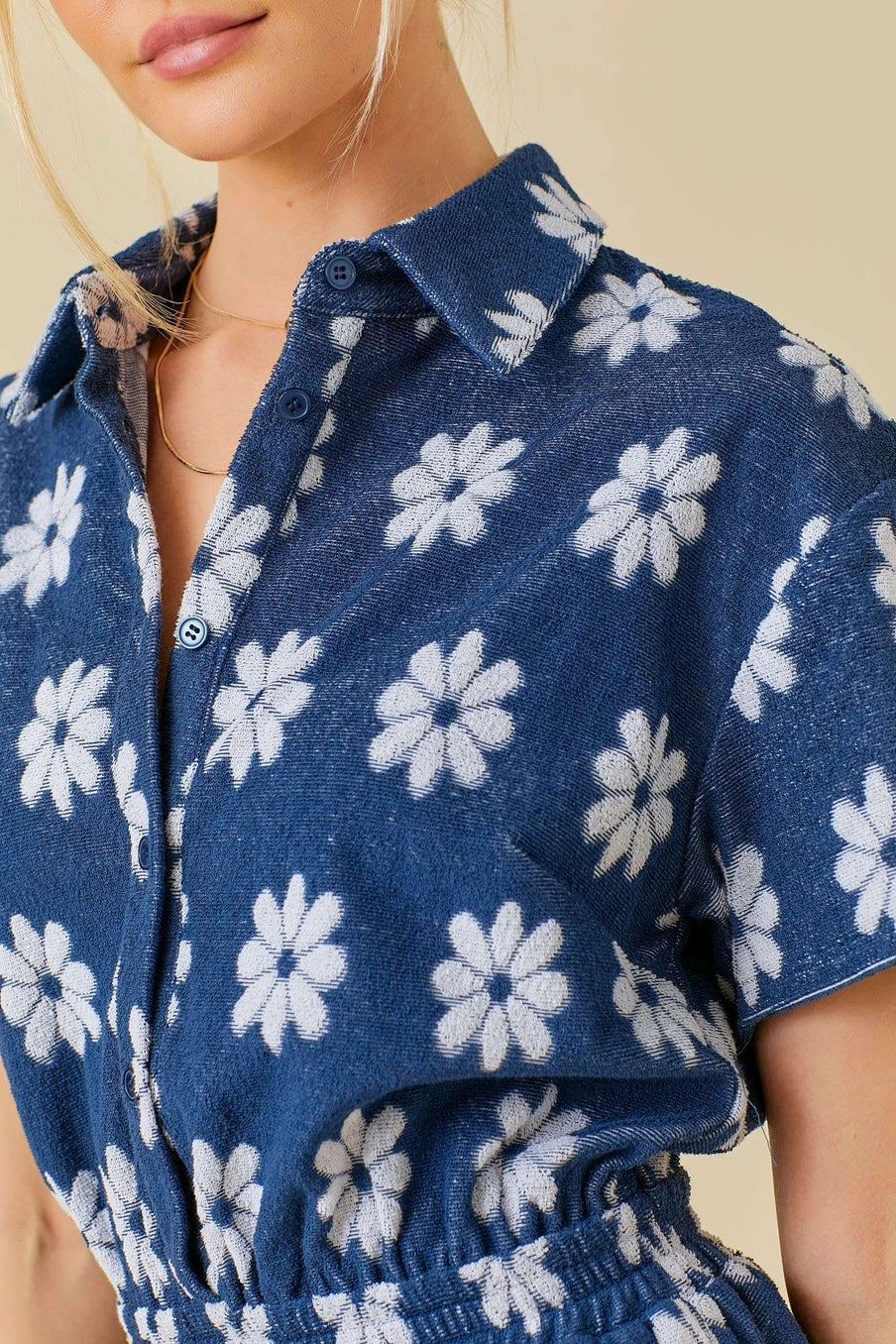 FLOWER ROMPER BLUE