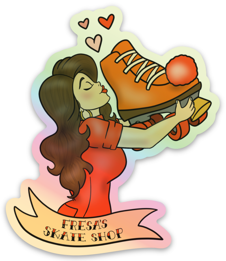 FRESA'S PIN UP HOLOGRAPHIC DIE CUT STICKER