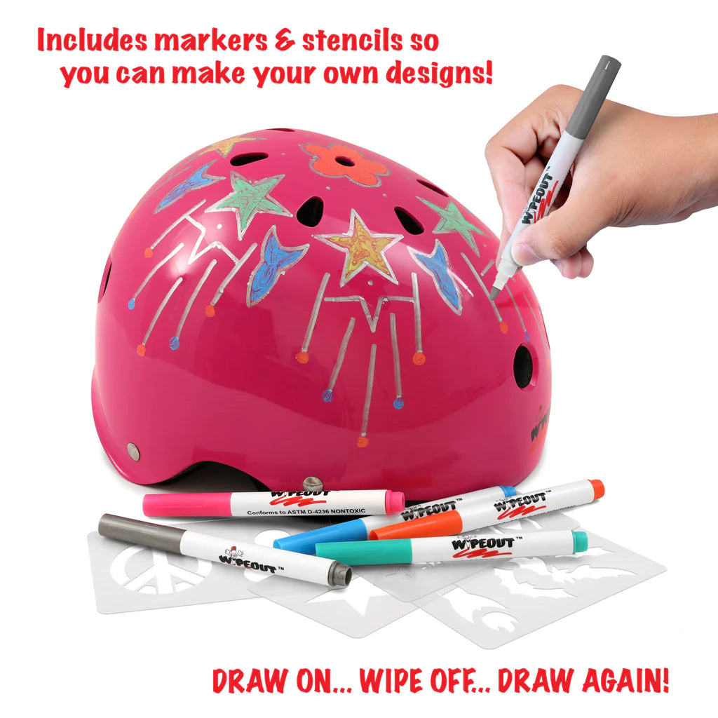 WIPEDOUT DRY ERASE KIDS HELMET PINK
