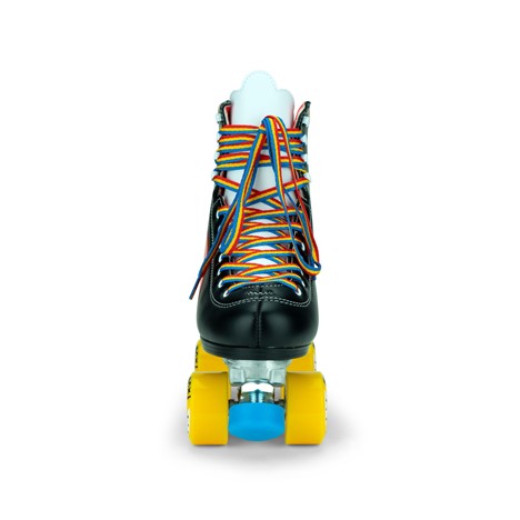 Come to Fresa's Roller Skate shop in Las Vegas and get your Moxi skates Rainbow Raider Black. These Black Moxi Skate Rainbow Raider are ready for outdoor skating. Cruise around Las Vegas Art District or come and skate in our indoor skate ramp. Fresa's Roller Skate Shop the one skate shop in Las Vegas. We build custome shoe roller skate, roller Skate Classes and Roller Blade classes.
