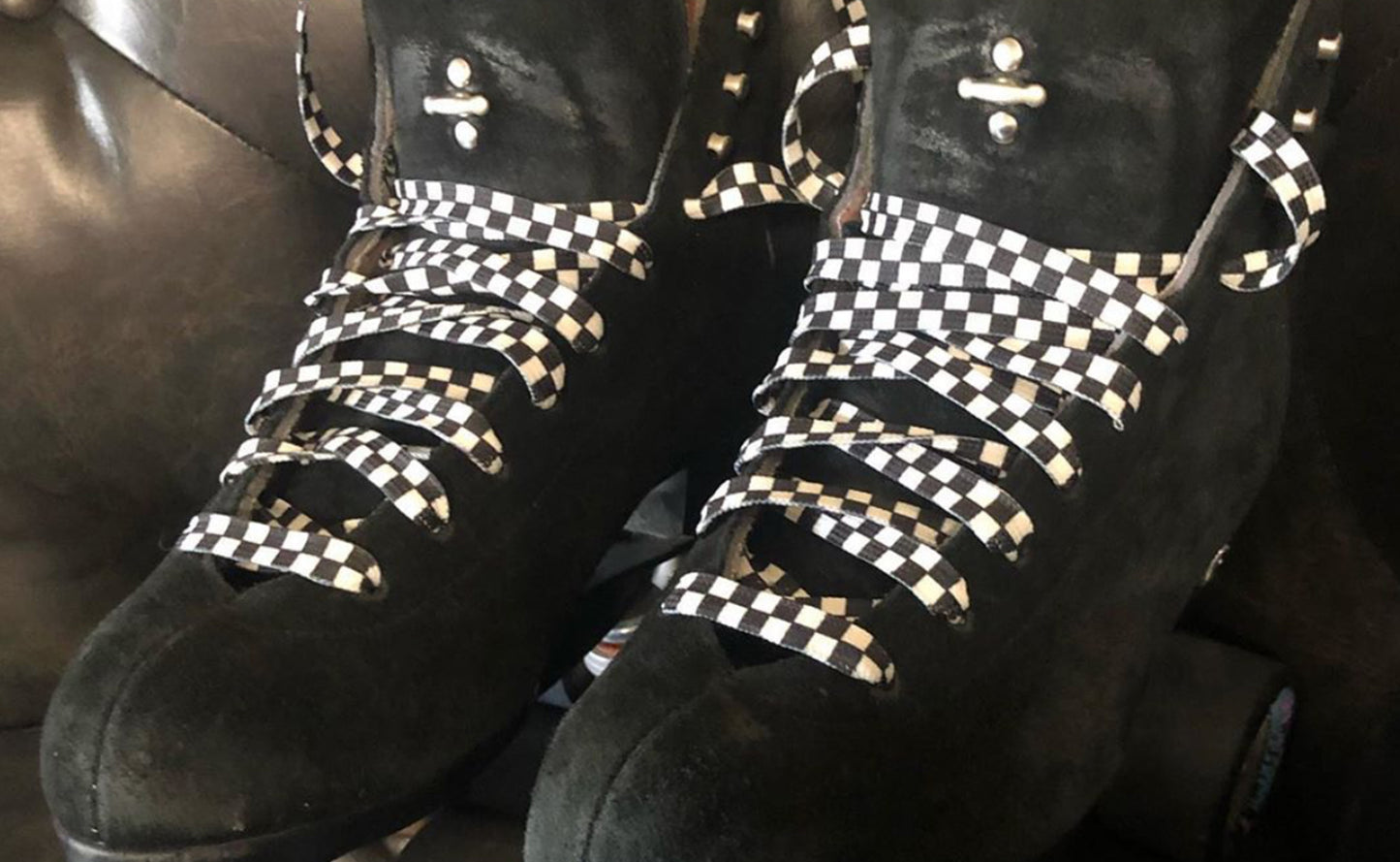 DERBY LACES-CHECKERED 96 INCH (10MM WIDE)