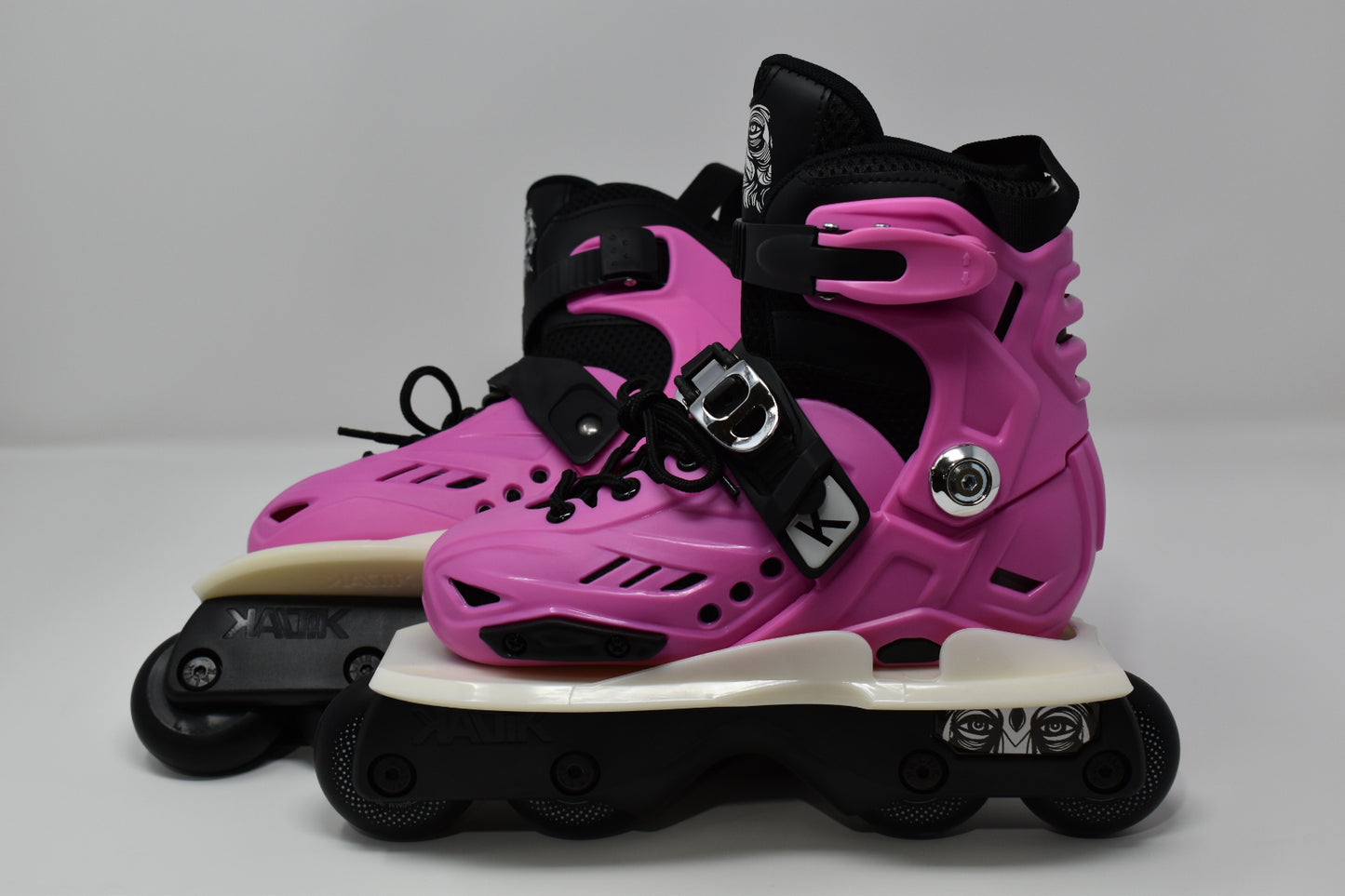 K-SKATE PINK AND WHITE ADJUSTABLE KIDS ROLLER BLADES