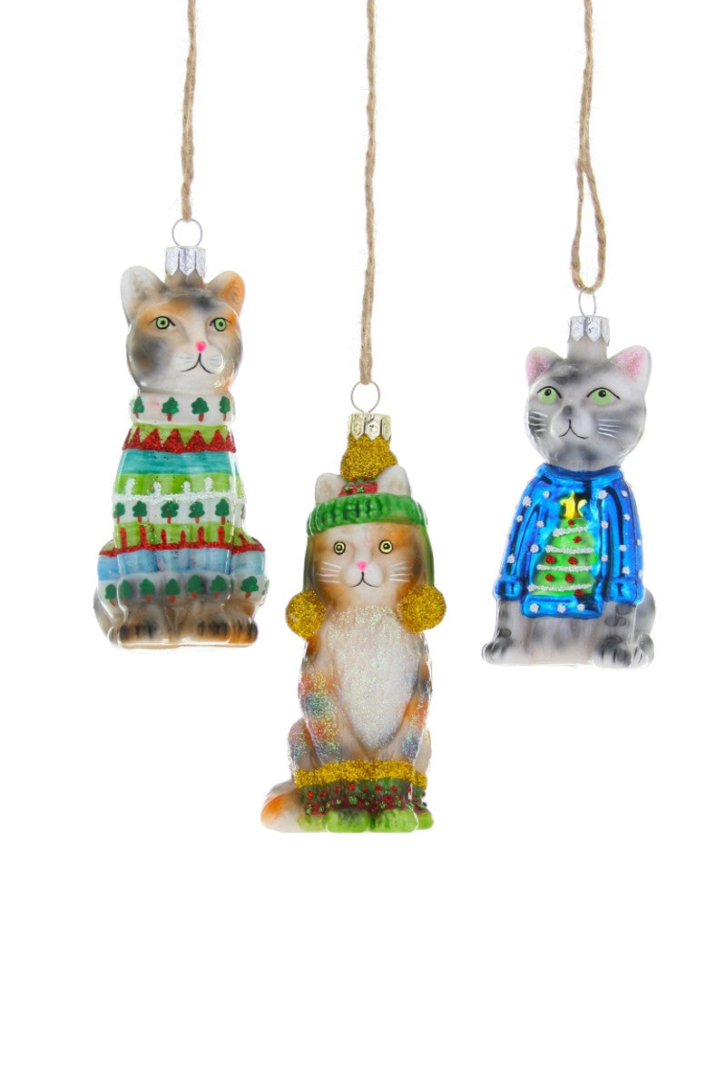 FESTIVE KITTY ORNAMENT ASSORTED