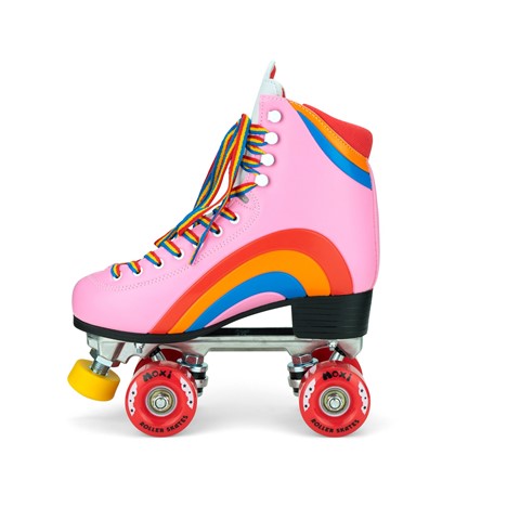 Come to Fresa's Roller Skate shop in Las Vegas and get your Moxi skates Rainbow Raider Pink. These Pink Moxi Skate Rainbow Raider are ready for outdoor skating. Cruise around Las Vegas Art District or come and skate in our indoor skate ramp. Fresa's Roller Skate Shop the one skate shop in Las Vegas. We build custome shoe roller skate, roller Skate Classes and Roller Blade classes.