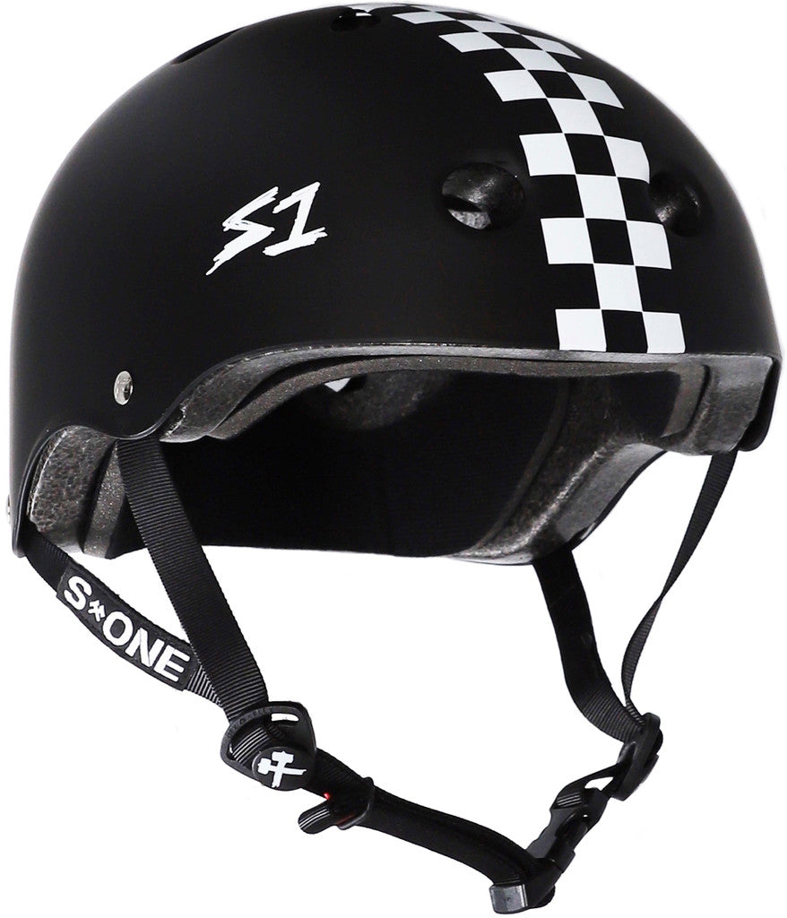 S1 LIFER HELMET-BLACK MATTE W/ CHECKERS