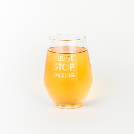 PLEASE STOP TALKING WINE GLASS