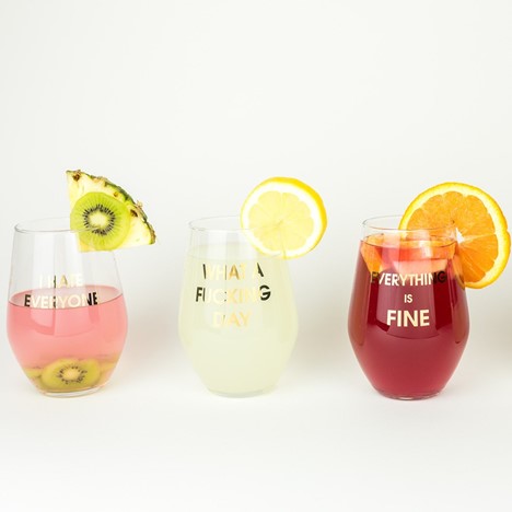 FOR FUCK SAKE GOLD FOIL WINE GLASS