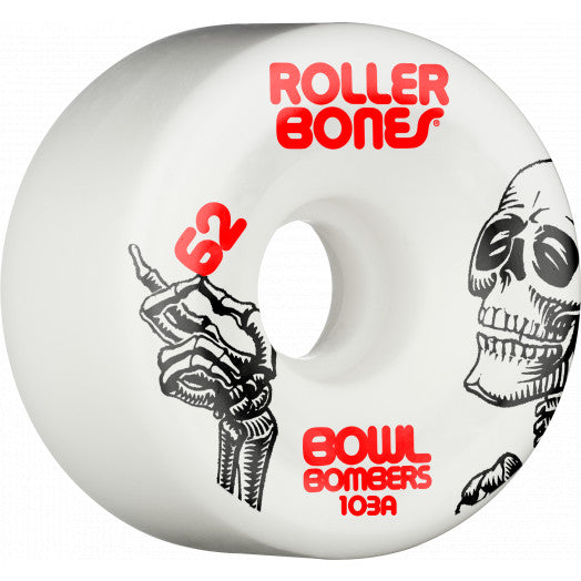 ROLLERBONES BOMBERS 62MM WHEELS WHITE (8-PACK)