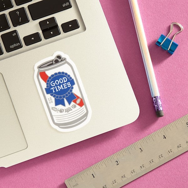 PBR DIE CUT STICKER GOOD TIMES BEER