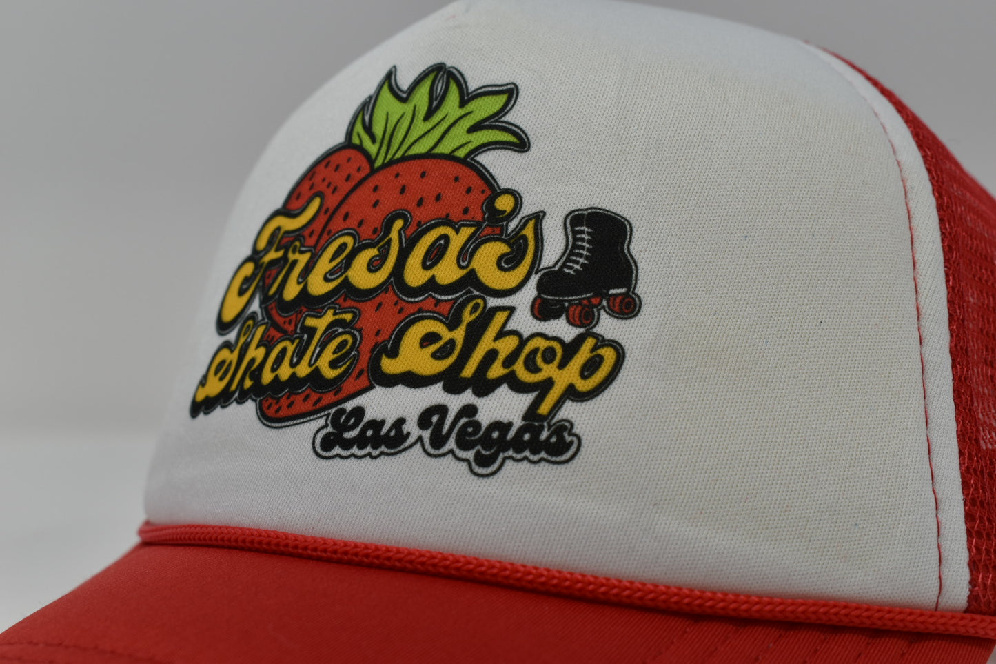 FRESAS SKATE SHOP TRUCKER HAT SUBLIMATION LOGO RED