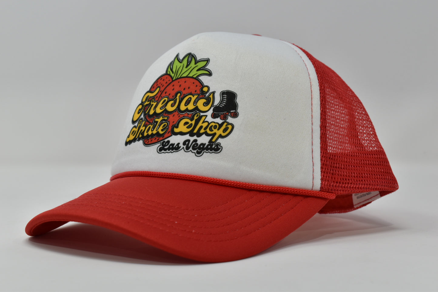 FRESAS SKATE SHOP TRUCKER HAT SUBLIMATION LOGO RED