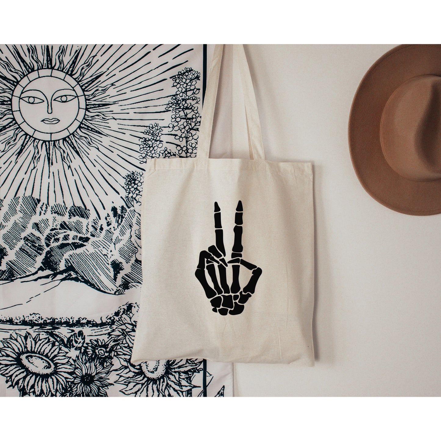 SKELETON PEACE TOTE BAG