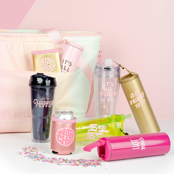 HOT MESS PINK STAINLESS STEEL TUMBLER