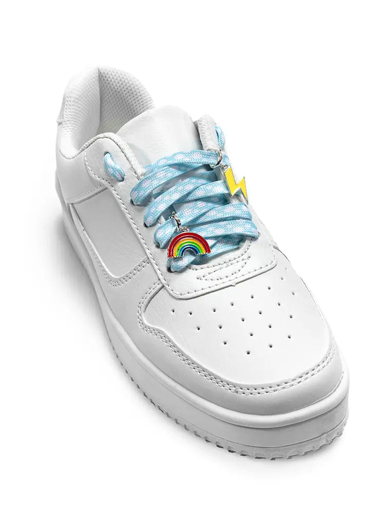 SHOE/SKATE LACES AND CHARMS-RAIMBOWS