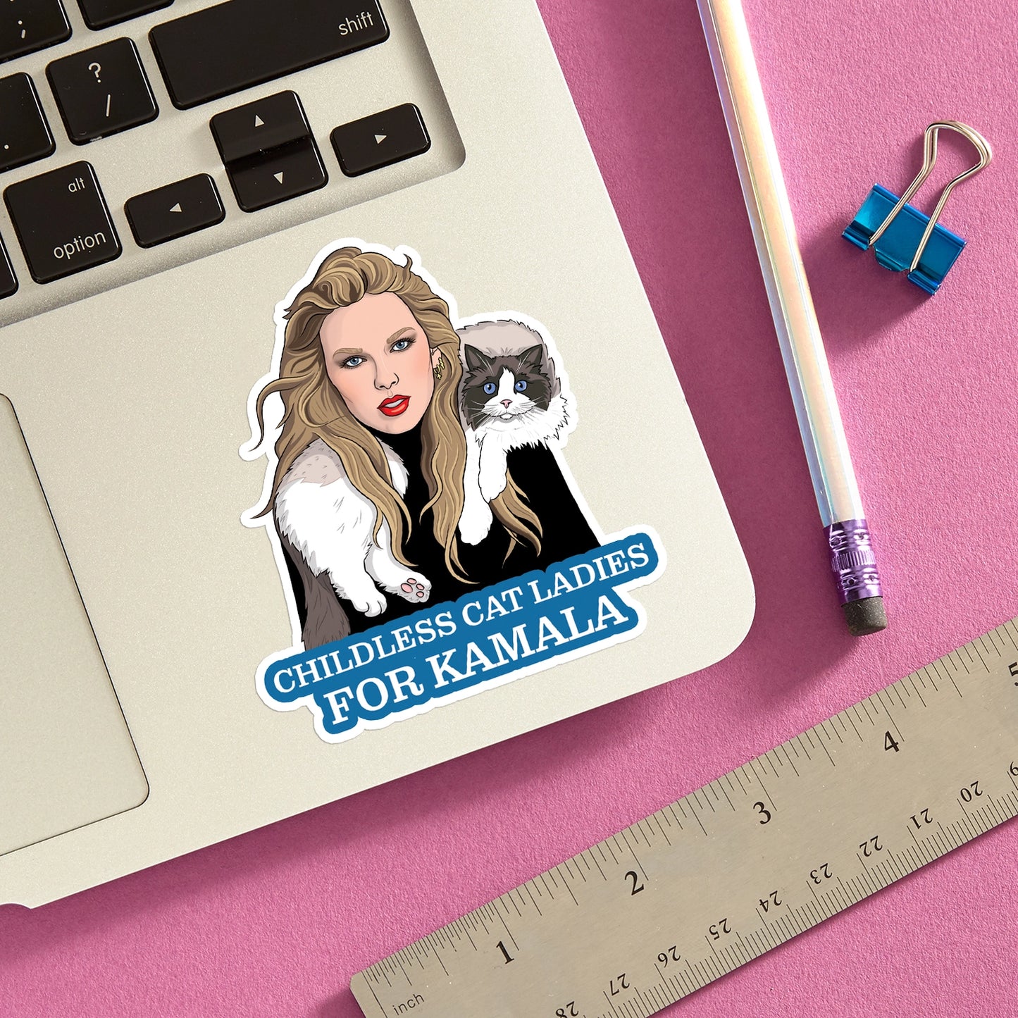 CHILDLESS CAT LADIES FOR KAMALA TAYLOR DIE CUT STICKER