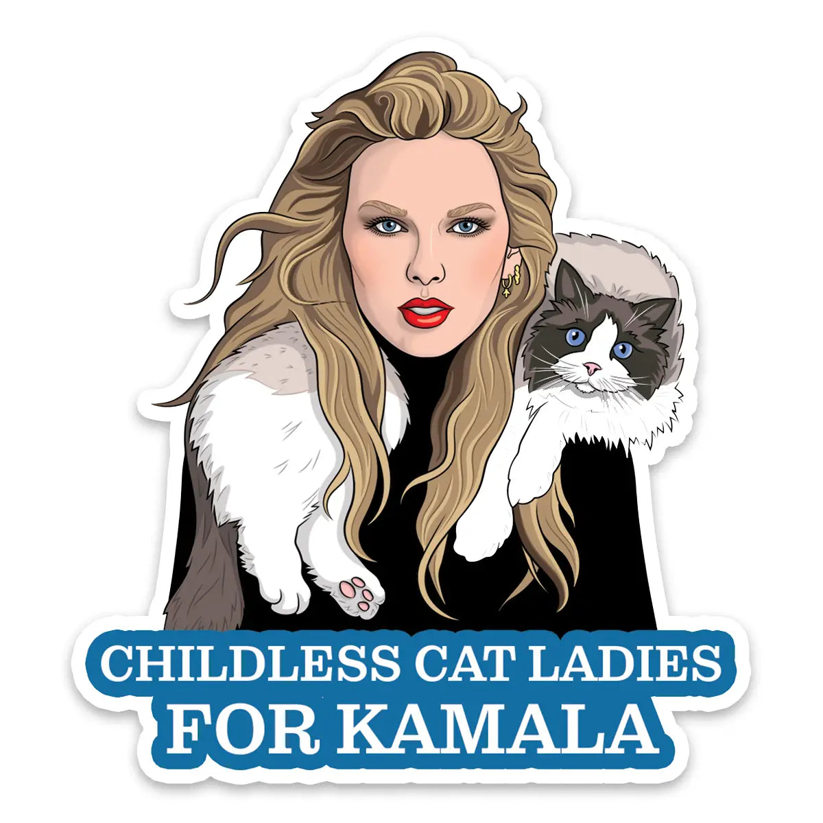 CHILDLESS CAT LADIES FOR KAMALA TAYLOR DIE CUT STICKER