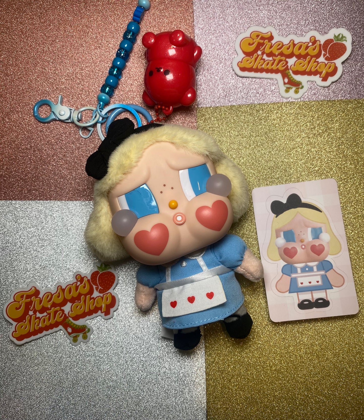 KEYCHAIN/BAG CHARM CRYBABY PLUSH W/LIPGLOSS ALICE
