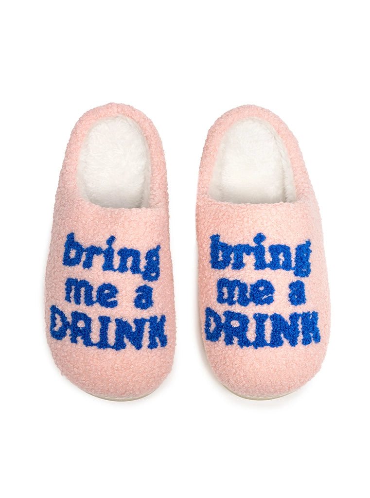 BRING ME A DRINK SLIPPERS PINK