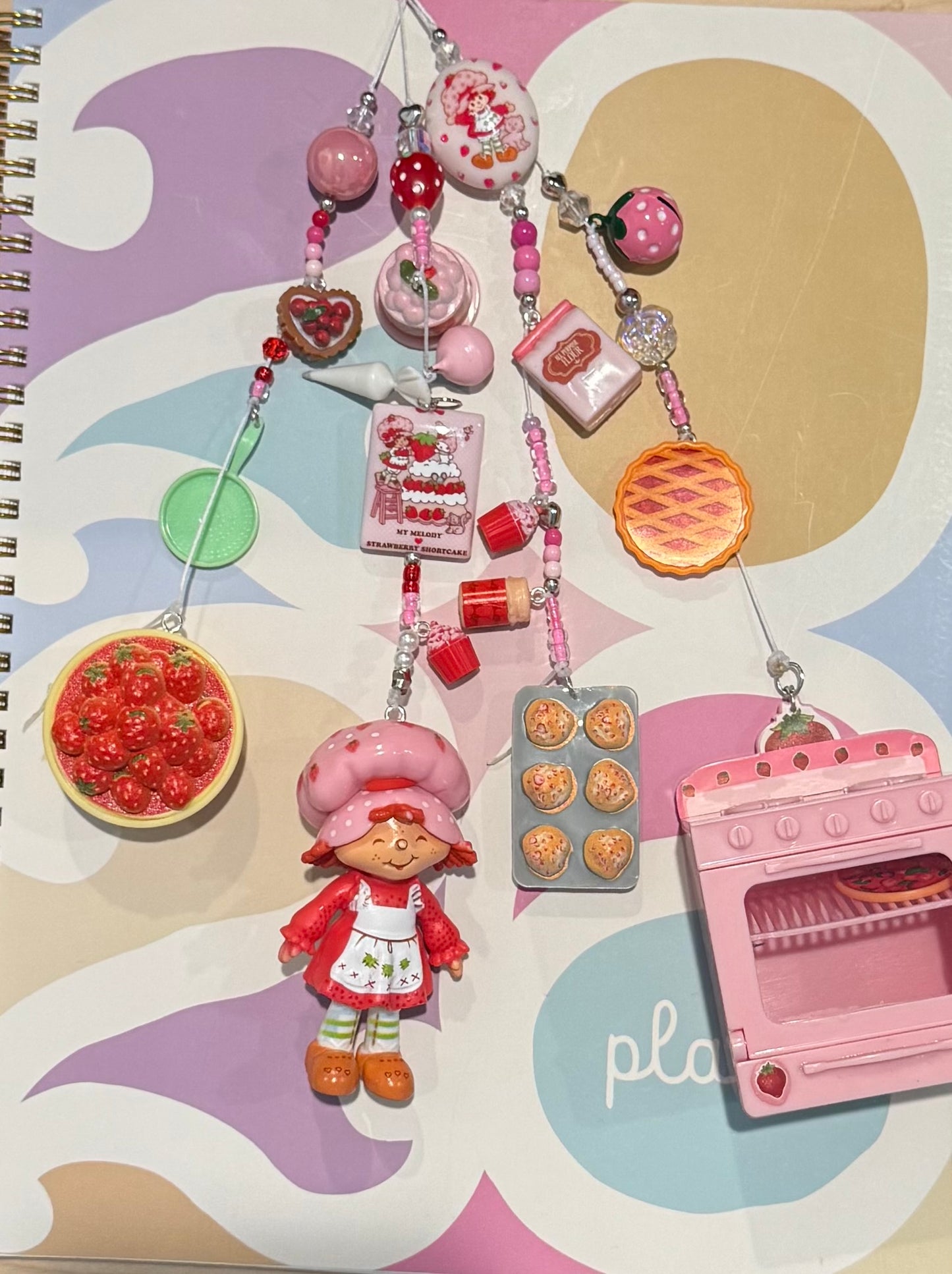 STRAWBERRY GIRL ACRYLIC BOOKMARK CHARM