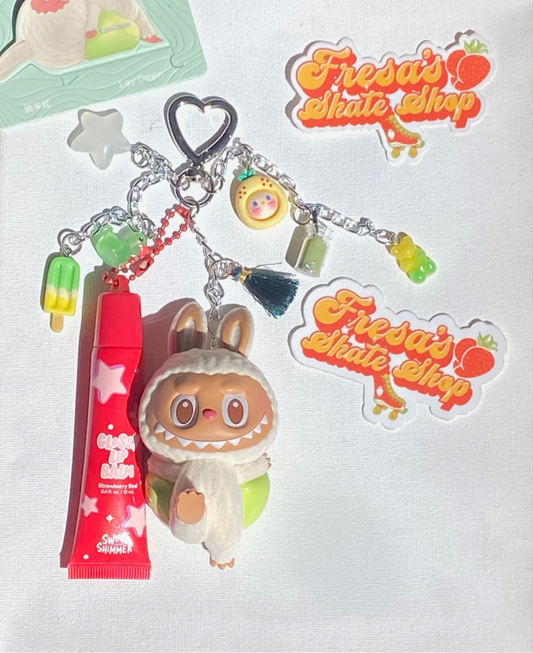 LIPGLOSS LAZY YOGA LAY DOWN KEYCHAIN OR BAG CHARM