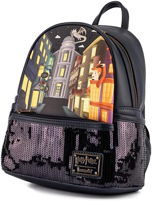 LOUNGEFLY HARRY POTTER DIAGON SEQUIN MINI BACKPACK