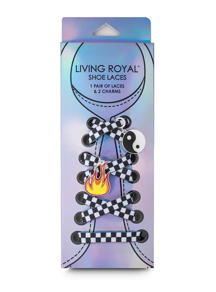 SHOE/ROLLER SKATE LACES AND CHARMS-CHECKER
