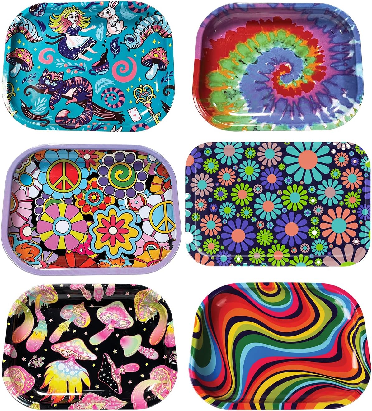 METAL RETRO ROLLING TRAYS ASSORTED
