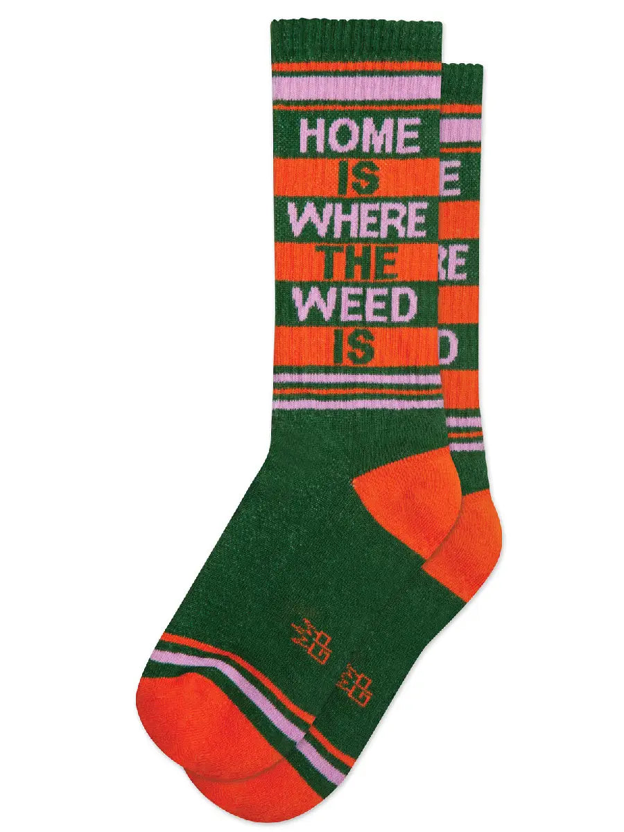 HOME IS WHERE THE WEED IS CREW SOCKS
