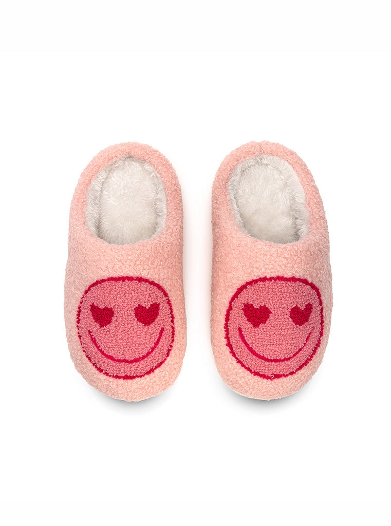 HEART EYES KIDS SLIPPERS PINK