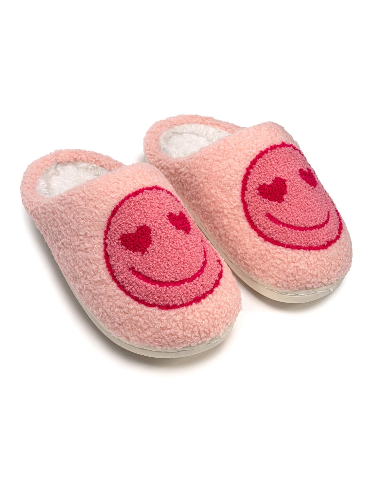 HEART EYES KIDS SLIPPERS PINK