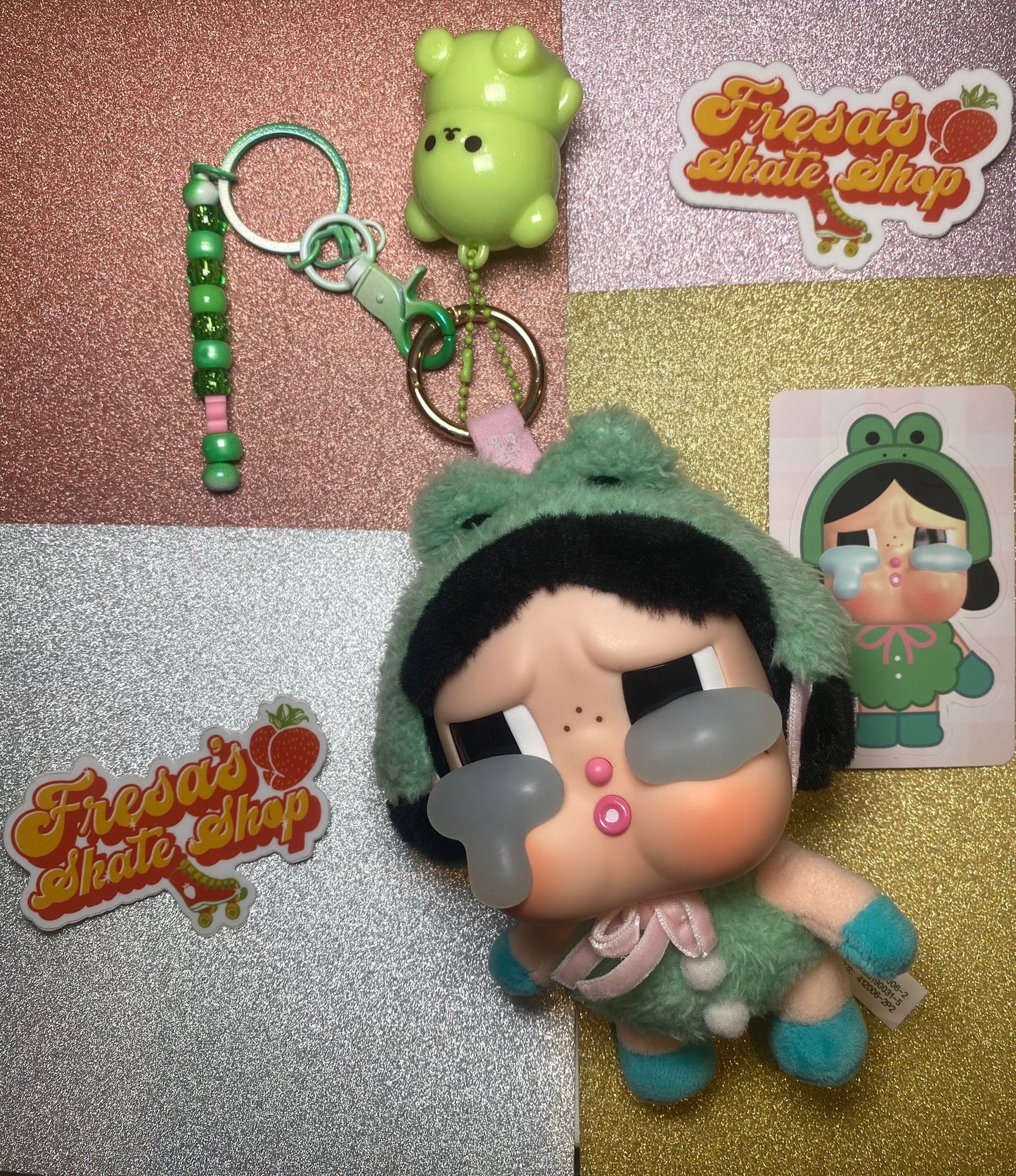 KEYCHAIN/BAG CHARM CRYBABY PLUSH W/LIPGLOSS