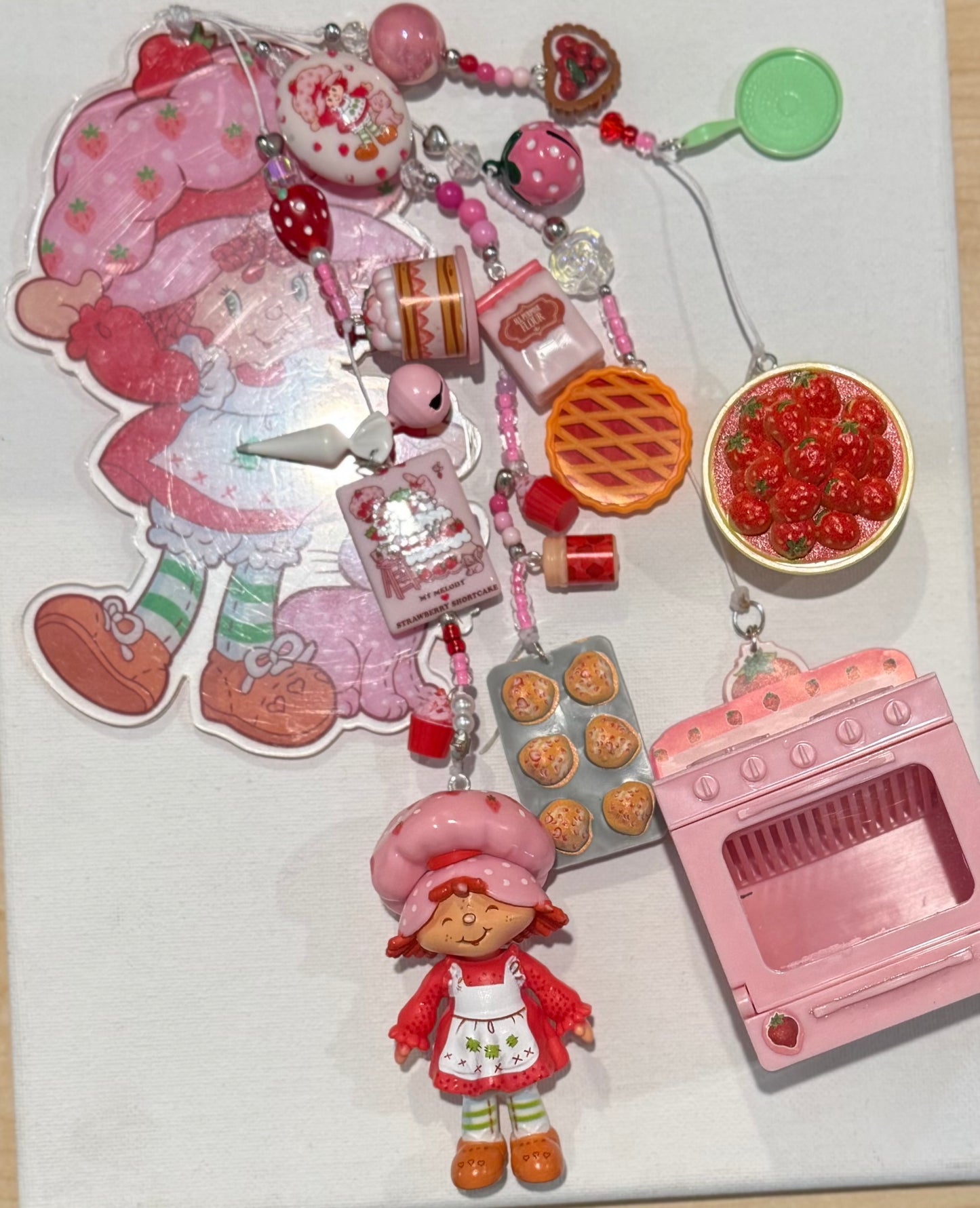 STRAWBERRY GIRL ACRYLIC BOOKMARK CHARM