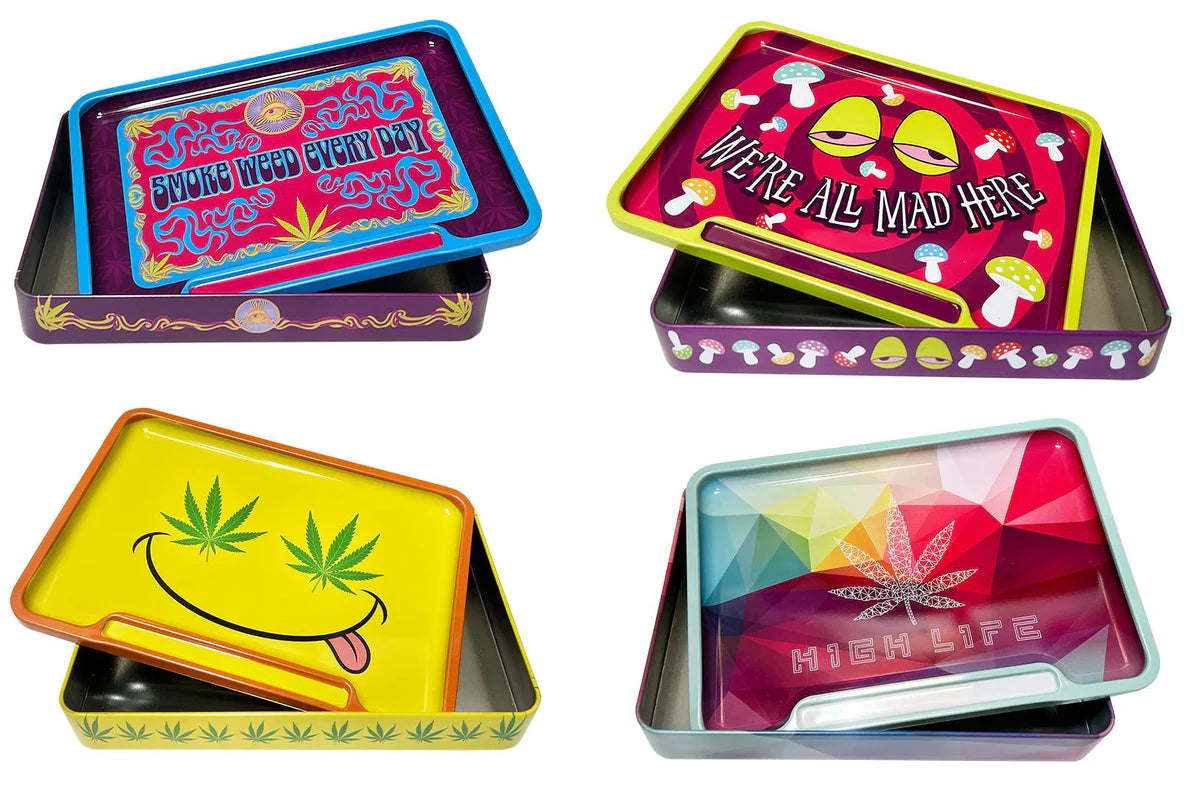 METAL ROLLING STASH TRAY BOX ASSORTED